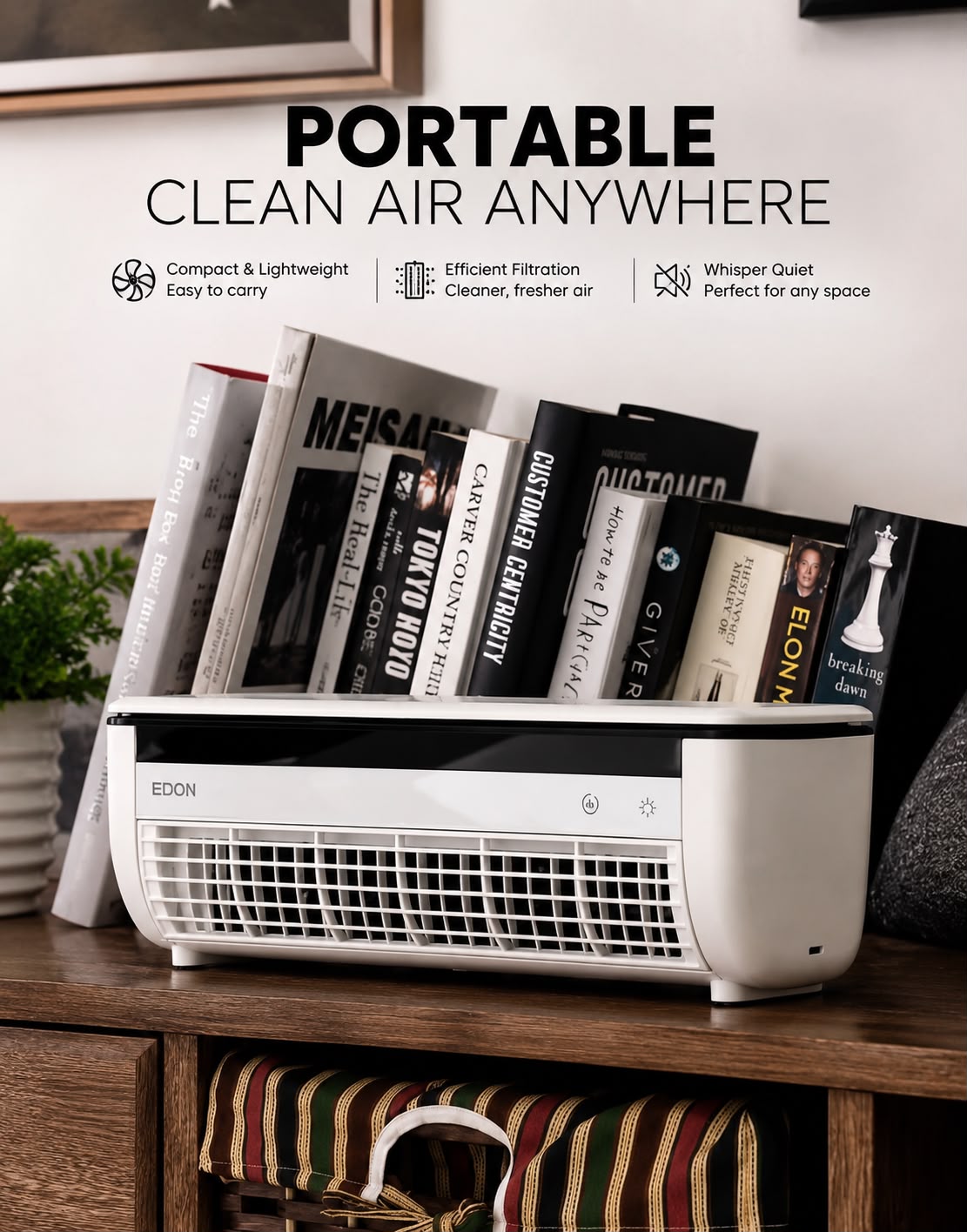 EDON Mini AC Air Cooler – Portable Personal Air Conditioner for Home & Kitchen